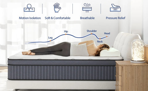 California King Mattress - Upgrade Strengthen - 12 Inch Firm Hybrid Cal King Mattress in a Box, Mattress King Size With Memory