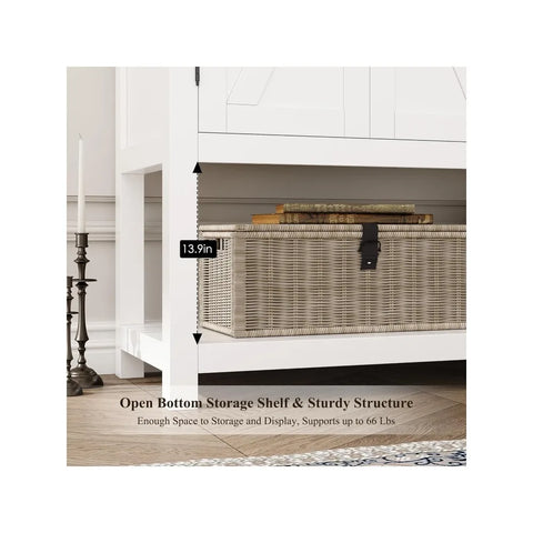 Buffet Sideboard Cabinet with Storage, 47.2" Modern Farmhouse Coffee Bar with 2 Drawers