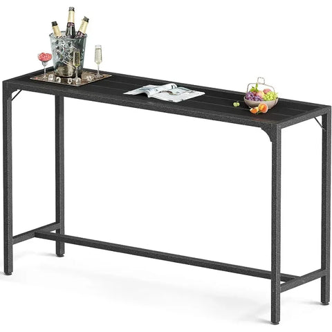 ODK Outdoor Bar Table, 55” Patio Bar Height Table, Tall Bar Counter Pub Dining Table with Weather Resistant Waterproof Top