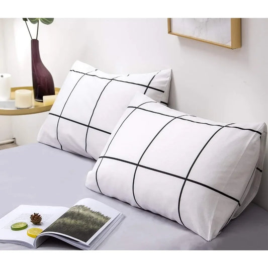 Bed Sheet Big Grid,  Comfortable Against The Skin, Soft To The Touch, Retro But in Style, Bedding Comforter Set