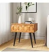 Bme Georgina Solid Wood Coffee Tables for Living Room,Coffee Table Mid Century Modern with 2 Symmetrical Storage Drawers &amp