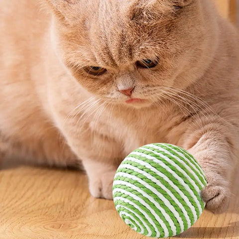 Cat Scratcher Sisal Multipurpose Sisal Cat Scratching Ball With Bell Wear-Resistant Funny Cat Scratching Board Cat Ball Toy