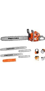 2-Cycle Gas Powered Chainsaw, 22 Inch 18 Inch Handheld Cordless Petrol Chain Saw for Tree Wood Cutting