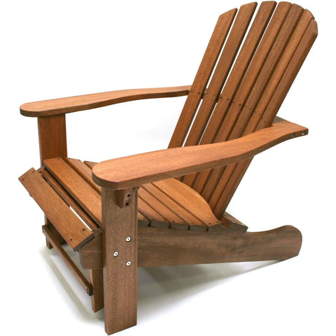 US  CD3111 Eucalyptus Adirondack Chair and Built In Ottoman