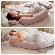 bbhugme Adjustable Pregnancy Pillow – Full Body Support for Side Sleeping - Adjustable Firmness and Shape - Supports Back, Legs,