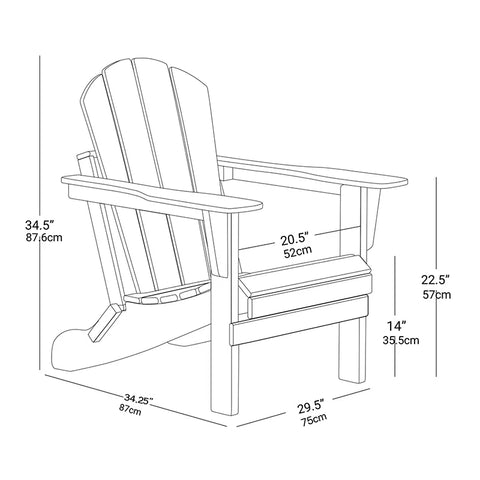 Folding Adirondack Chair, Relaxing Stackable Arm Rest Ergonomic HDPE All-Weather Adirondack Chair