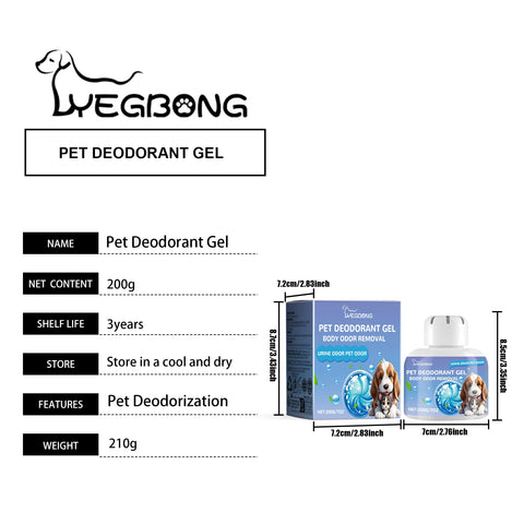 YEGBONG Pet Deodorant Gel Odor Absorption Gel -Dog&Cat Body Accommodation Air Freshener-Contains Polymer Absorbent Material-7 Oz