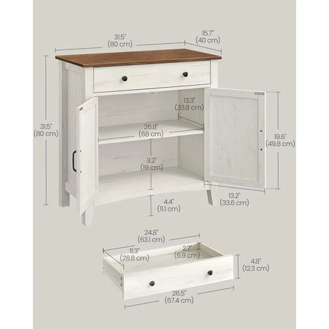 Buffet Cabinet, Sideboard Cabinet with Storage and Drawer, with Doors, Height Adjustable Shelf