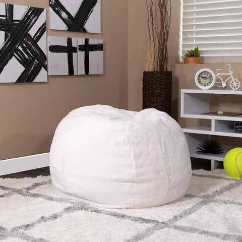 Small Furry Bean Bag Chair Kids and Teens Comfortable supportive seating  your living room, bedroom, dorm, playroomor classroom