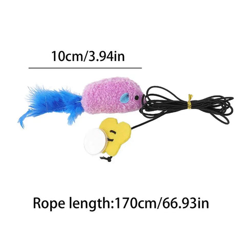 Cat Teasing Toy Sound Mouse Toy Teasing Pendant Wand For Cats Bite-Resistant Pet Companion Toy For Small Medium And Large Cats