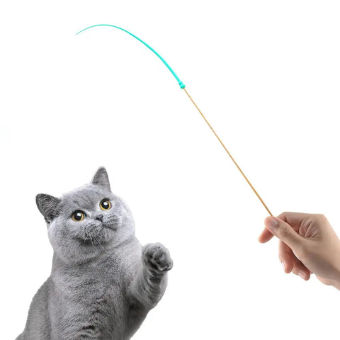 Cat Wand Toy Silicone Cat Toy Teaser Silicone Silicone Cat Stick Mice Tail Cat Toy For Medium Cats Pets Small