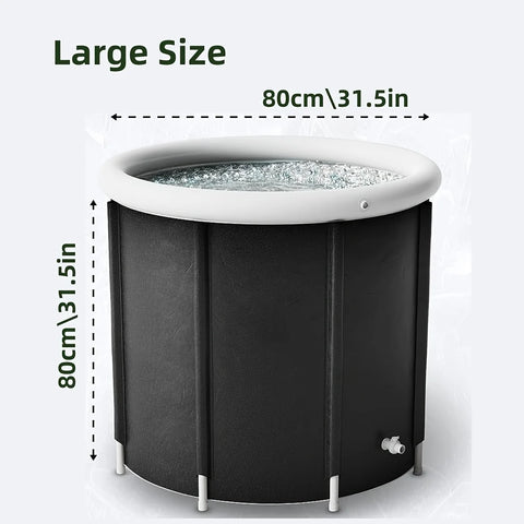 Portable Ice Bath Tub for Athletes and Recovery - Freestanding Cold Water Therapy Spa Soaking Bath for Adults