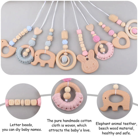 4 Pcs Beech Wood Baby Play Gym Frame Newborn Activity Fitness Rack Hanging Pendants Toys Crochet Rattle Teether Kids Room Decor