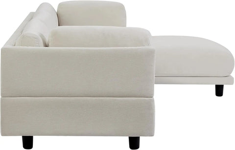 L Shaped Sofa Couch Convertible Sectional Sofa with Reversible Chaise Upholstered Couch for Living Room, Bedroom