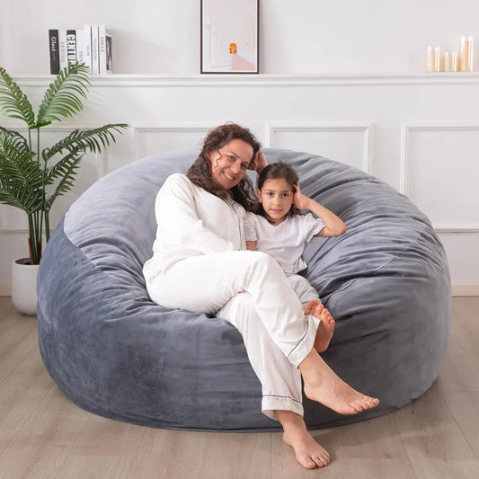 3 ft Bean Bag Chairs for Adults/Teens with Filling, Medium Bean Bag Sofa with Memory Foam, Furniture Bag,Dark Gray, 3 Foot