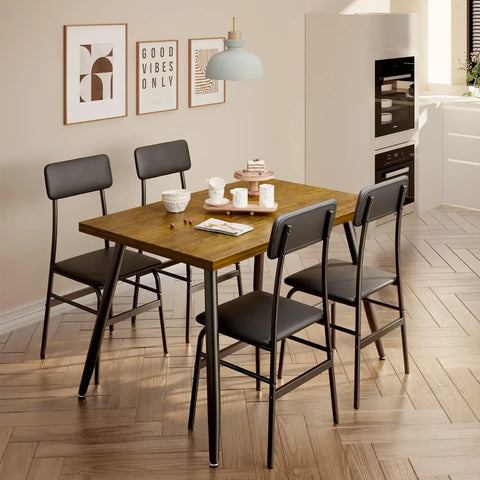 Kitchen Dining Table with 4 Chairs for Small Space Dinning Tables and Chairs Apartment Chair Dining Room Set Furniture Bedroom