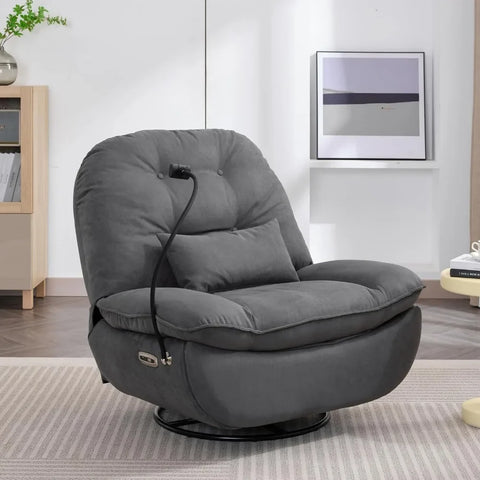 Electric recliner chair with 360 ° rotating lifting voice wake-up function, USB charging port, Bluetooth music function chair