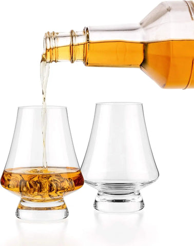 - Bourbon Whisky  Tasting Glass Snifter, Set of 2 -  Tasting Glasses with Narrow Rim - Handcrafted - Good for Cognac Brandy  - 7