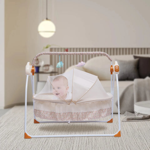 Automatic Rocking Chair Electric Baby Swing Bed Crib Music Adjustable+ Mat Cradle Remote control