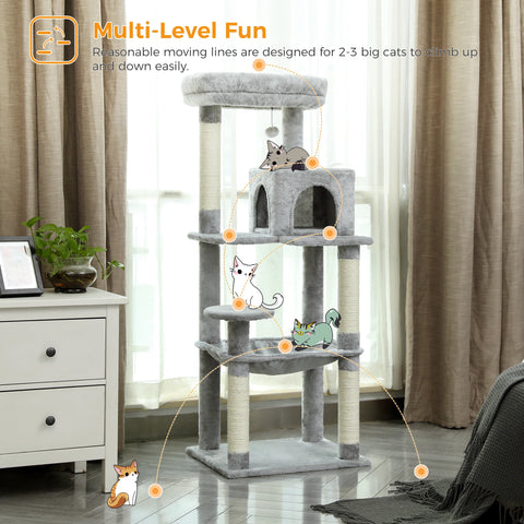 Multi-Level Cat Tree Tower with Condo Scratching Post for Cat Furniture House Cat Scratcher Cat Supplies Cat Toy