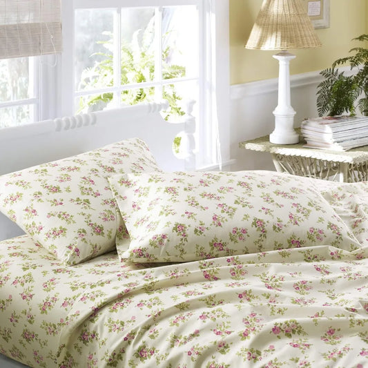 Full Sheets, Cotton Flannel Bedding Set, Brushed for Extra Softness & Comfort