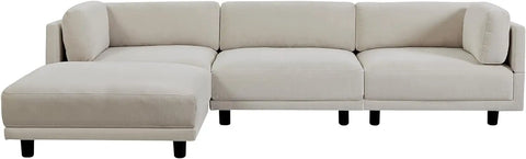 L Shaped Sofa Couch Convertible Sectional Sofa with Reversible Chaise Upholstered Couch for Living Room, Bedroom