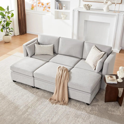 Sectional Sleeper Sofa, Sectional Couch Reversible Sectional Sleeper Sofa Bed,Modular Couch with Storage