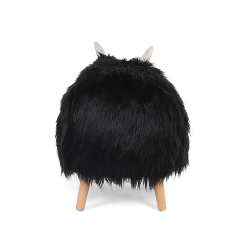 Velvet Cow-Shaped Ottoman, Cute Wood Foot Stool Shoes Changing Seat with Cushioned for Adult  Playroom, Porch Furniture, Stool