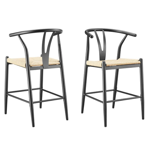 2024 New Springwood Wishbone Metal Counter Bar Stool 2 Pack for Indoor