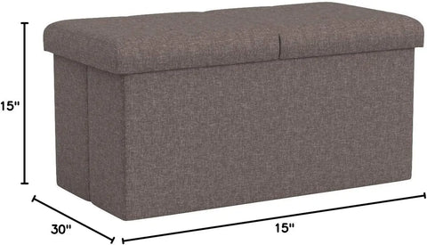 Otto & Ben 45" Storage Ottoman with SMART LIFT Top, Upholstered Tufted Bench, Foot Rest, Brown, 14.96"D x 44.88"W x 14.96"H