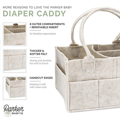 Baby Diaper Caddy - Nursery Storage Bin and Car Organizer for Diapers and Baby Wipes, Caddy Organizer Nursery Basket