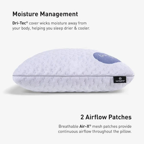 Balance Performance Pillow Size 0.0 - Firm Moisture Wicking Pillows for All Positions - Back Side Freight Free Sleeping Home