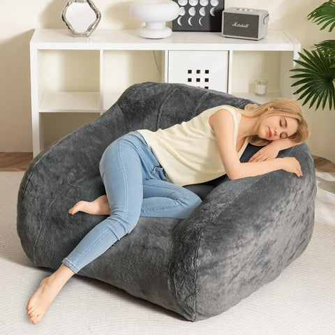 Adult giant bean bag chair, comfortable large sofa chair in bedroom and living room, bean bag lazy chair with gaming armrests