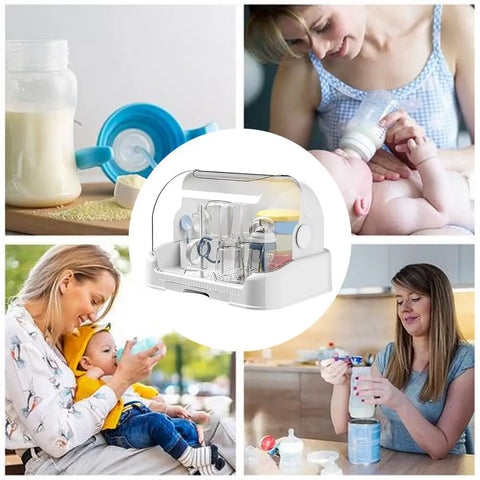 Baby Feeding Bottle Drying Rack Baby Bottle Holder Storage Box With Antidust Cover Dustproof Nursing Toddler Bottles Storage Box