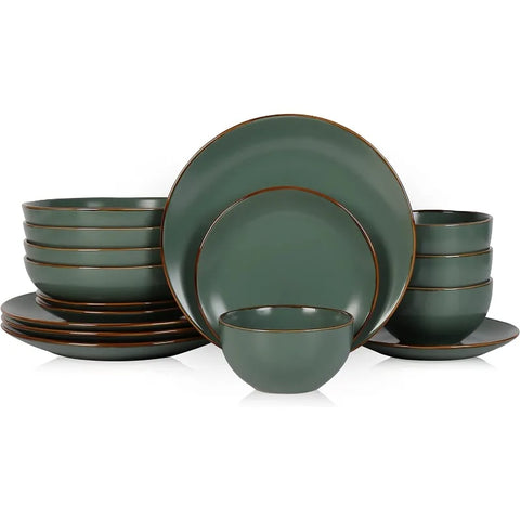 Brasa 16-Piece Dinnerware Set Stoneware, Blue