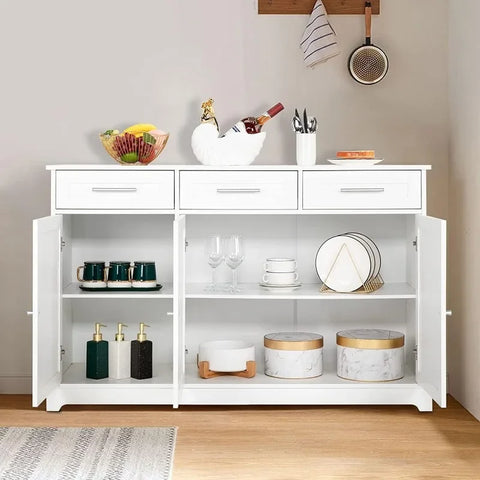 Sideboard Cabinet Buffet Table Kitchen Storage Cabinet White Credenza Sideboards and Buffets with Storage Coffee Bar Cabinet