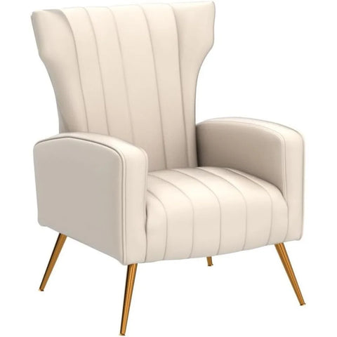 Modern Velvet Accent Chair for Living Room, Bedroom or Office with Stylish Metal Legs, Plush Upholstery and Wood Frame