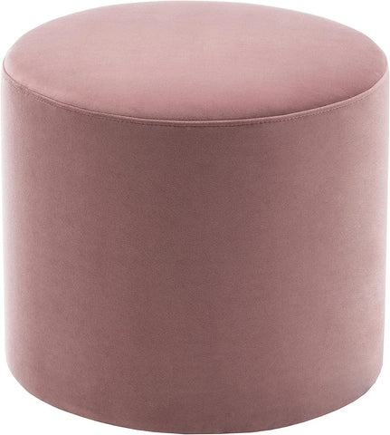 19-Inch Wide Round Pouf Ottoman Footstool, No Assembly Required, Stool Chair for Living Room