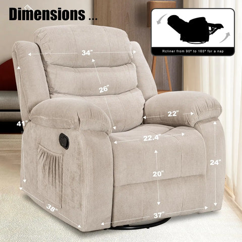 Recliner Chairs, Adults Manual Reclining Sofa Chair Oversized Recliner Chair for Living Room Comfy, Recliner Chair