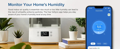 Humidifiers for Bedroom Large Room Home, (6L) Cool Mist Top Fill Essential Oil Diffuser, Smart App & Voice Control, Auto Mode