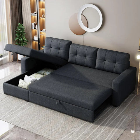 Sleeper Sofa Couch with Pull Out Bed,L Shaped Sofa Storage,Sectional Sleeper ,Convertible  So