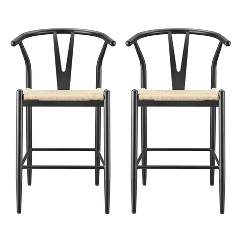 2024 New Springwood Wishbone Metal Counter Bar Stool 2 Pack for Indoor