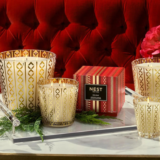 New York Holiday Scented Grand Candle（ 8.25"W x 8.25"H，12 Pounds）