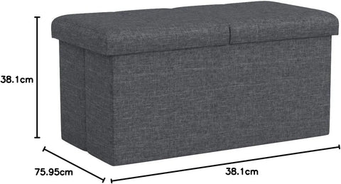 Otto & Ben 45" Storage Ottoman with SMART LIFT Top, Upholstered Tufted Bench, Foot Rest, Brown, 14.96"D x 44.88"W x 14.96"H