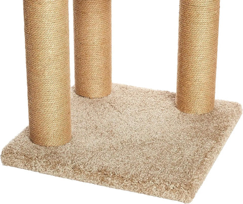 Cat Tree Indoor Climbing Activity Tower with Scratching Posts, Large, 17.7" x 45.9", Beige