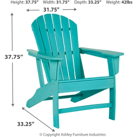 Signature Design by Ashley Sundown Treasure Outdoor Patio HDPE Weather Resistant Adirondack Chair, Blue