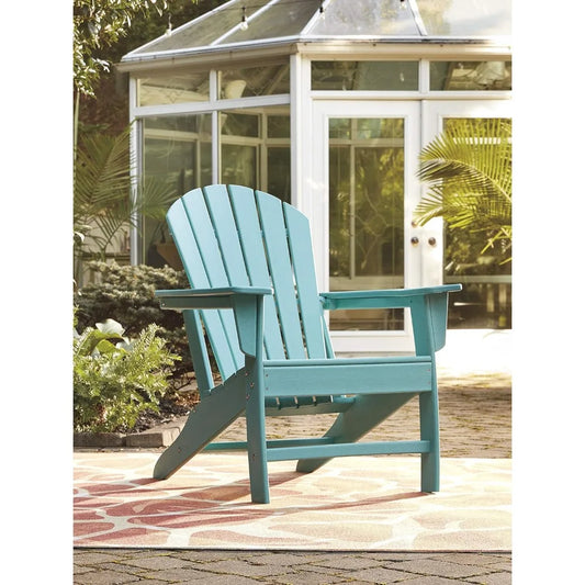 Signature Design by Ashley Sundown Treasure Outdoor Patio HDPE Weather Resistant Adirondack Chair, Blue