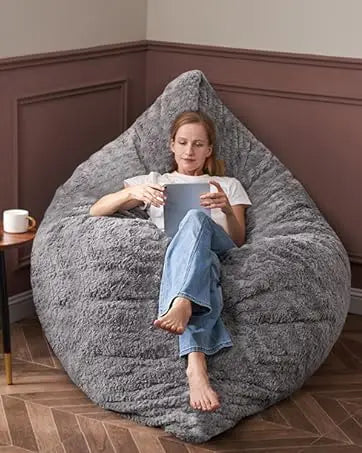 3 in 1 Memory Foam Bean Bag Chair, Convertible Bean Bag Chair with Machine Washable Cover, Giant Bean Bag Chairs for Adult