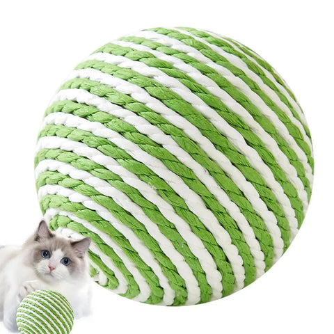 Cat Scratcher Sisal Multipurpose Sisal Cat Scratching Ball With Bell Wear-Resistant Funny Cat Scratching Board Cat Ball Toy