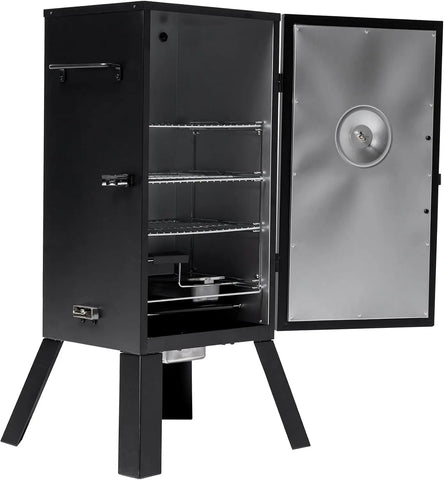 30-inch Electric Vertical BBQ Smoker with Analog Temperature Control, Chrome Smoking Racks